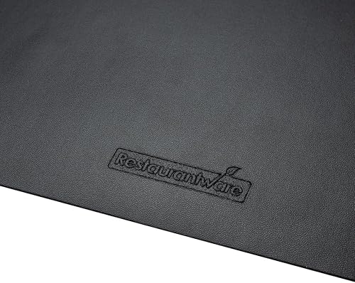 Miniatura 7 de Restaurantware Mantel individual ovalado de vinilo negro - En relieve - 16 x 12 pulgadas - Caja de 6 unidades