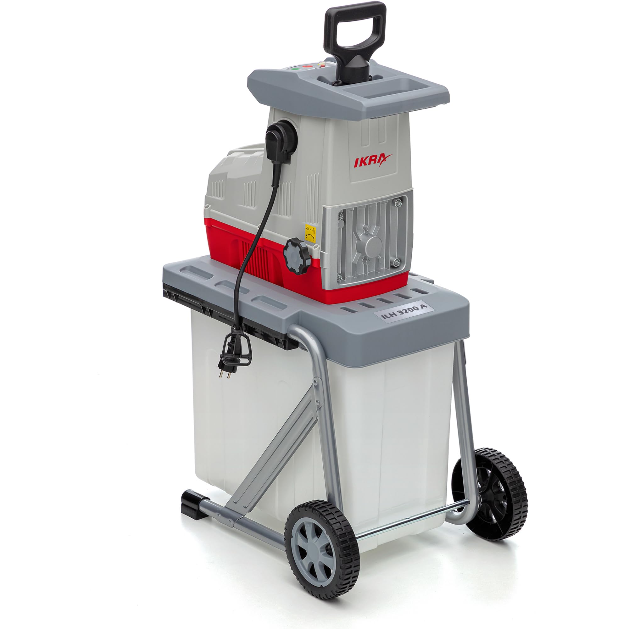 IKRA trituradora eléctrica ILH 3200 A: silenciosa, robusta, bajo mantenimiento, potente 3200 W, grosor de ramas hasta 44 mm