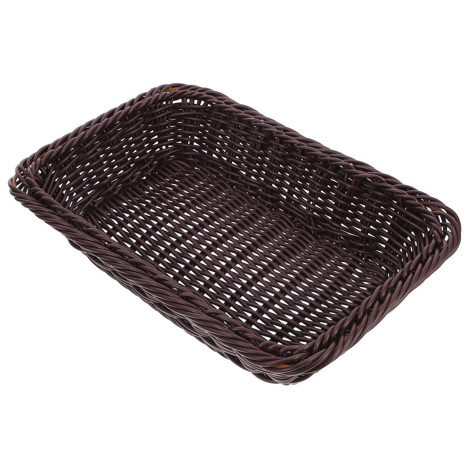 Cesta de mimbre ovalada 30x20x7 panera marrón oscuro de cocina