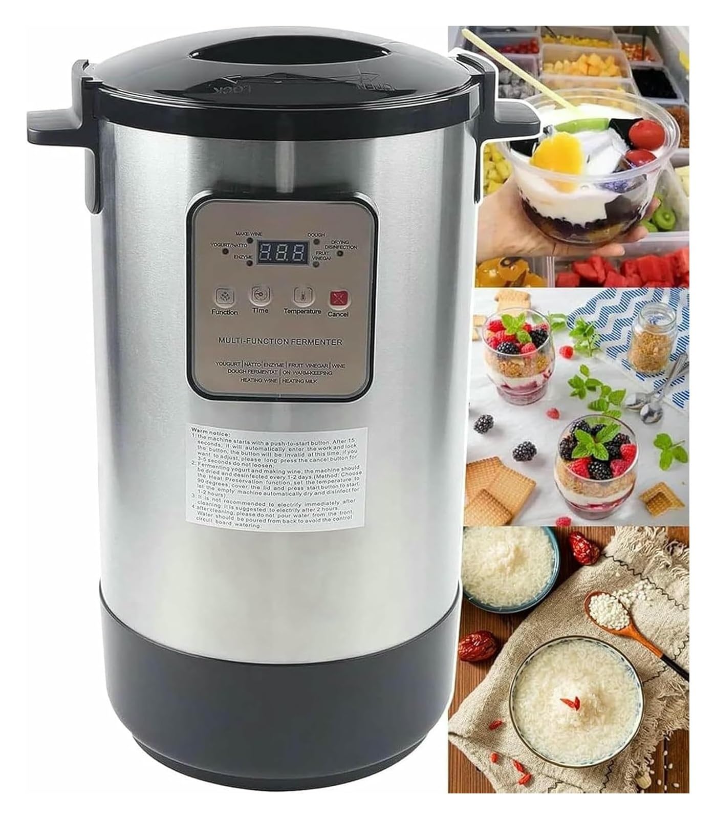 Macchina di fermentazione elettrica intelligente da 12 litri for yogurt, aglio, sottaceti, vino di riso dolce, pasta, aceto ed enzimi