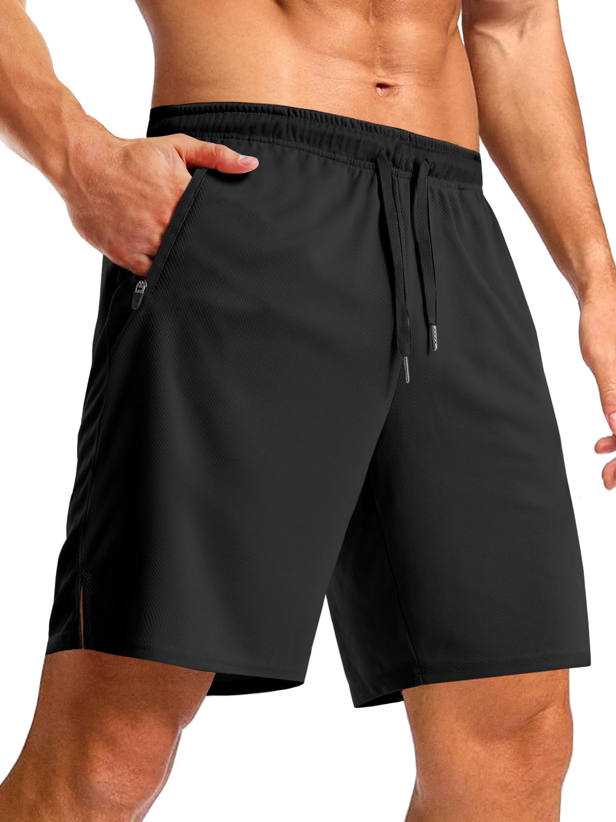 Aolesy Men's Gym Workout Shorts 5"/7"/10" Lightweight Bodybuilding Athletic Shorts Running Training with Zip Pockets