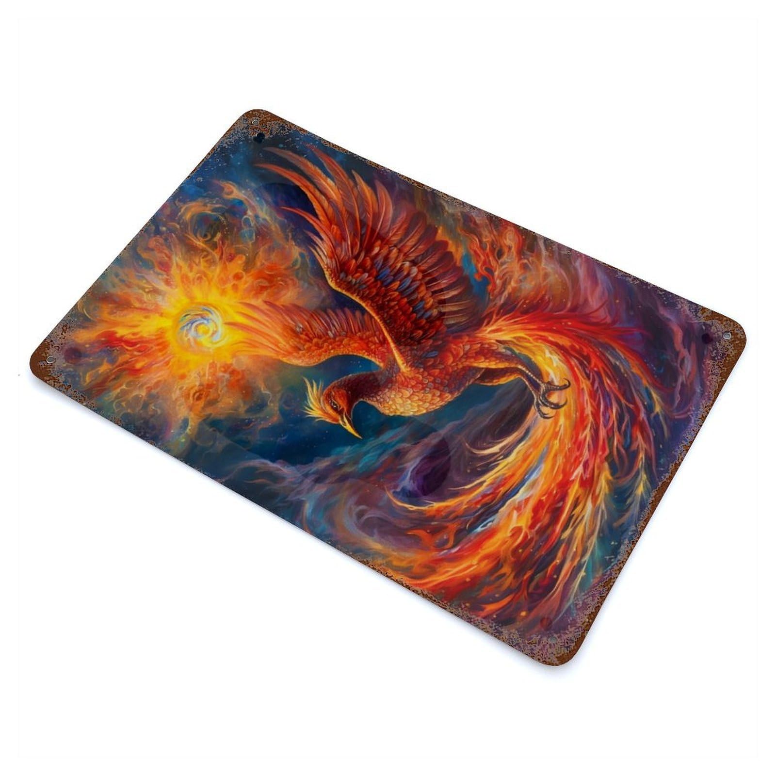 Abstract Phoenix Vintage Metal Tin Sign 11.8"x7.9", Ideal for Cafe, Home Bar And Lounge Decor
