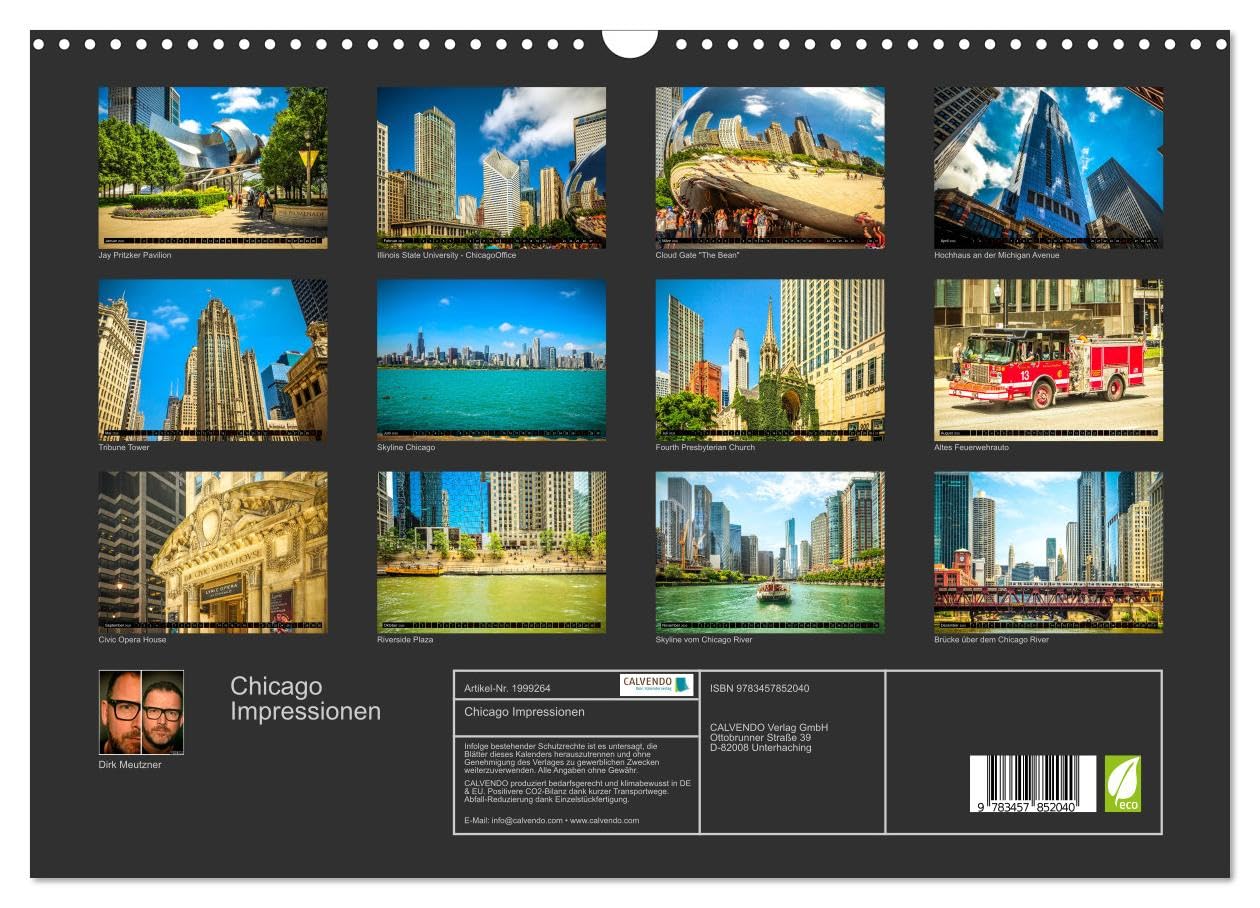 Chicago Impressionen (Wandkalender 2026 DIN A3 quer), CALVENDO Monatskalender: Beeindruckende, faszinierende Impressionen von Chicago