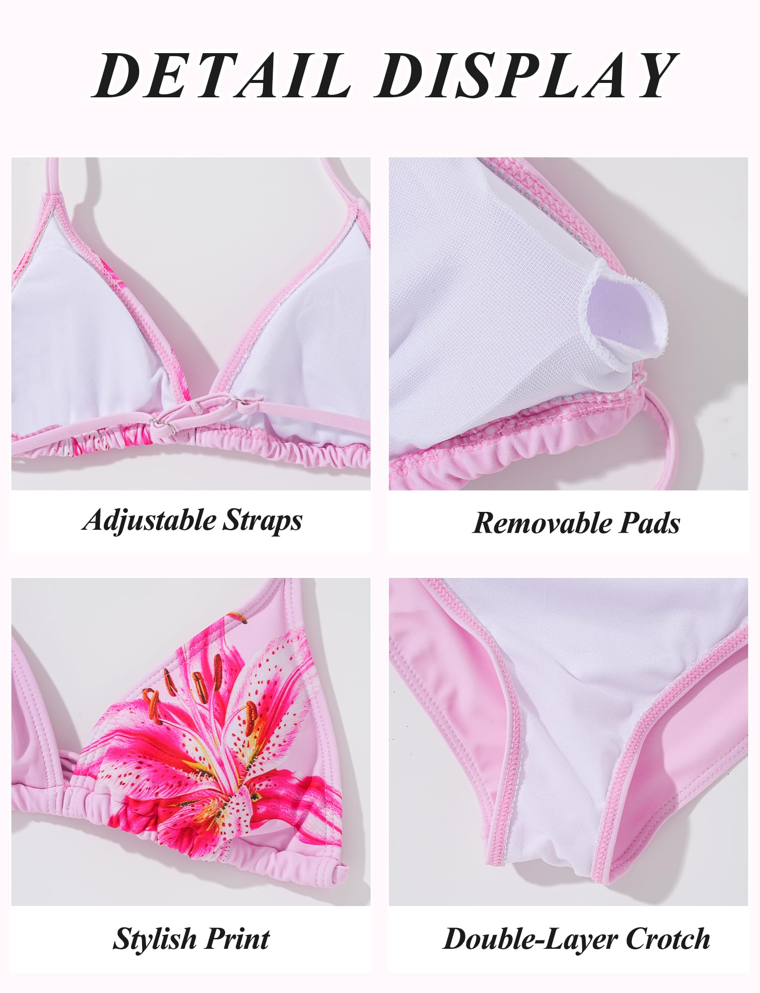 SEAUR Ensemble de Bikini Enfant avec Jupe Motif Léopard Fleurs Maillot de Bain Triangle Fille 3 Pieces Costume de Plage Été Tenue Piscine 8-12 Ans