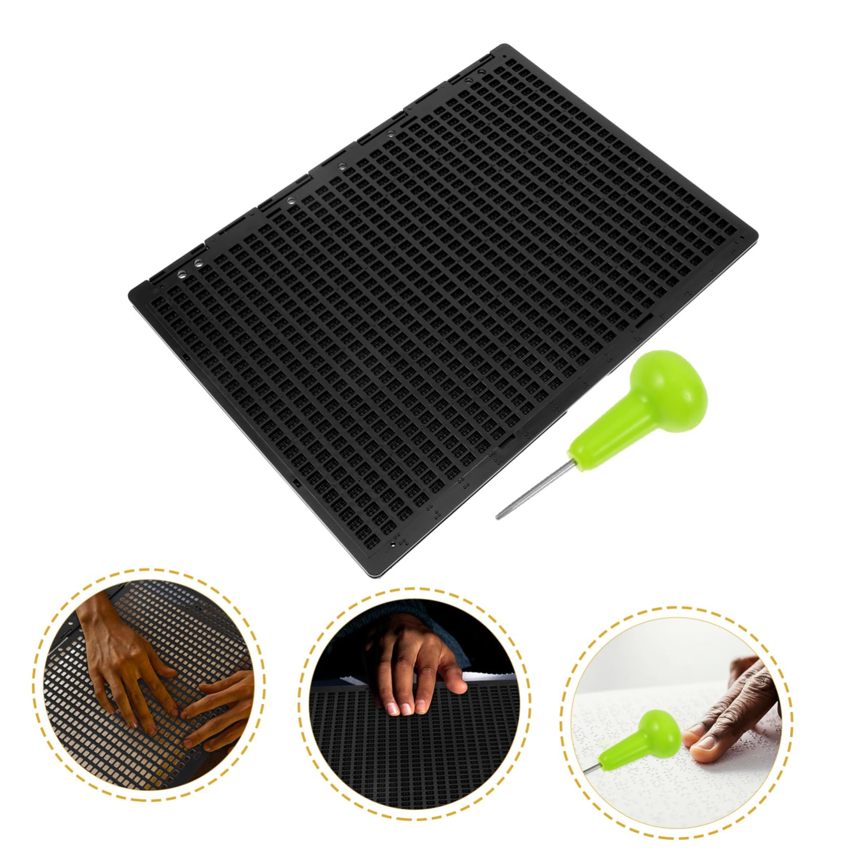 TOVINANNA 1 Set Braille Tablet Kit Blind Braille Board Blinds Leaning Writing Braille for Blind Braille Writing for Blind Writing Board for Blinds Braille Supply Plastic