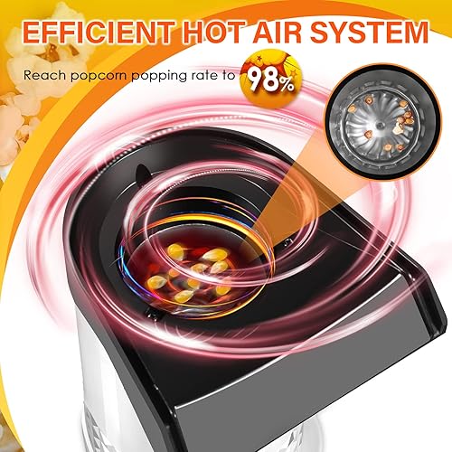 Miniatura 3 de Máquina de palomitas de maíz con taza medidora para derretir mantequilla, máquina de palomitas de maíz rápida y fácil para reuniones familiares, sin
