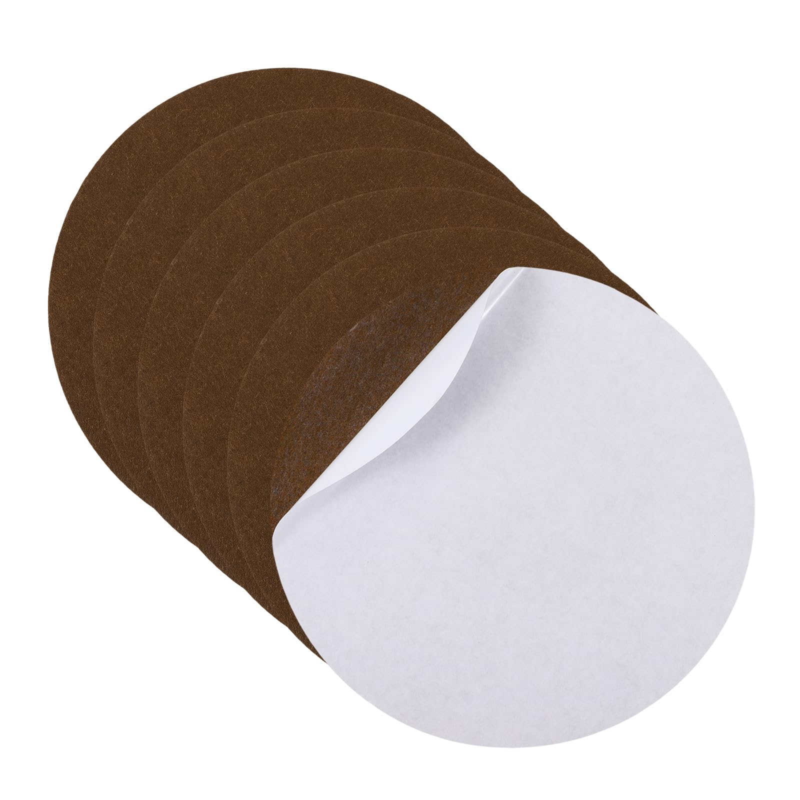sourcing map 6Pcs Lamp Base Felt, 25cm Dia 2mm Thick Adhesive Round Soft Felt Furniture Pads, Non-Slip Anti-Scratch Backed for Reading Light Table Lamp DIY Craft, Coffee