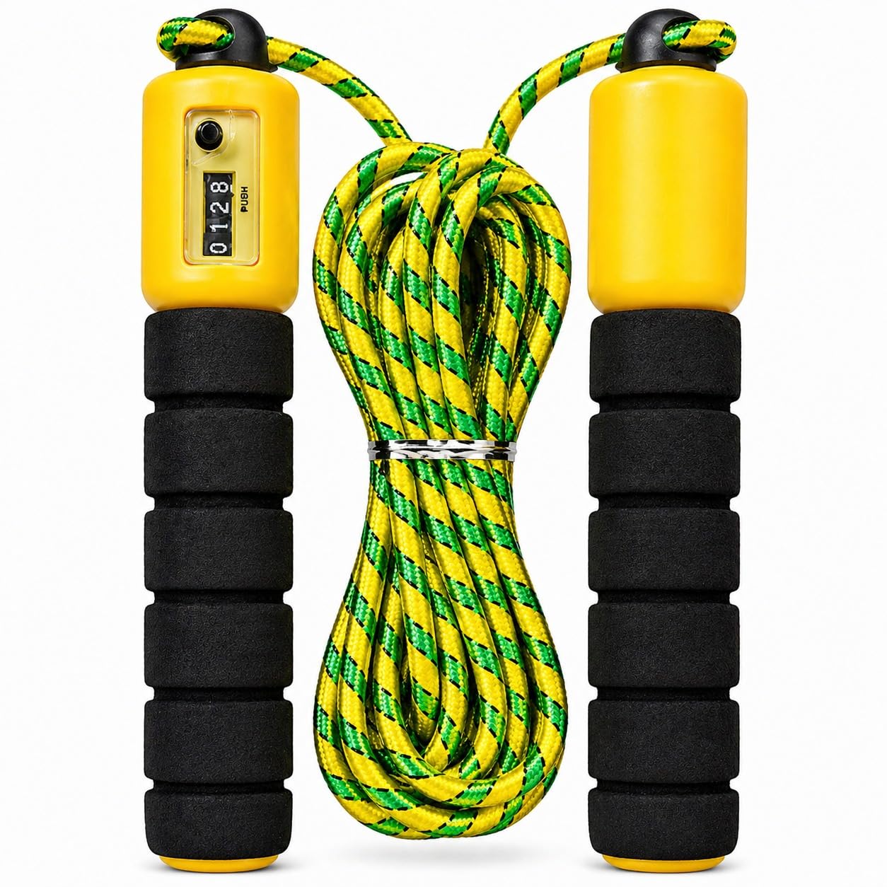 Skipping Ropes For Adults & Kids - Adjustable Jump Rope With Counter Soft Handles 2.4m Jumping Rope For Exercise Fat Burning Workout Gym Training (Black)