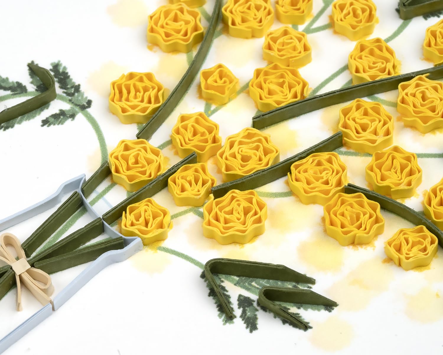 Quilling Mimosa Bouquet Sunshine Flowers Hand-Finished Art Greeting Card Frameable Art, Suitable for Framing in a Card Frame - Image 3