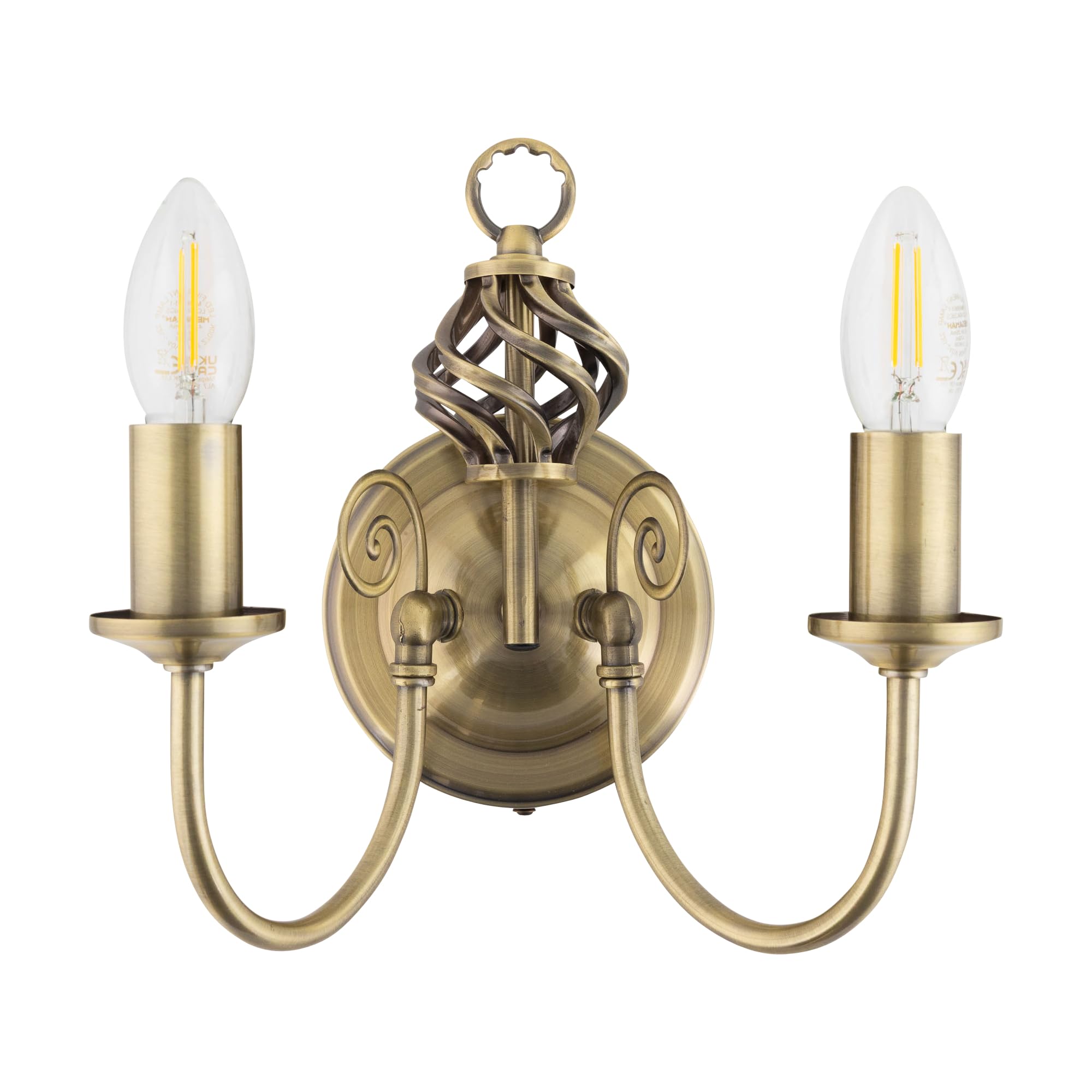 firstchoicelighting Barley Twist - Antique Brass Wall Light