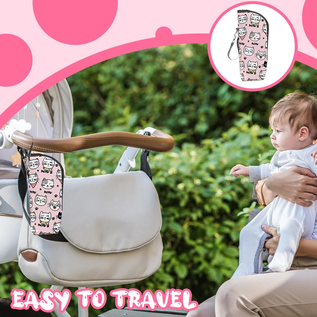 1 Pezzo Porta Biberon Termico Borsa Termica per Biberon - Porta Biberon Portatile con Strato Isolante - Per Scorta Latte, Acqua e Viaggi