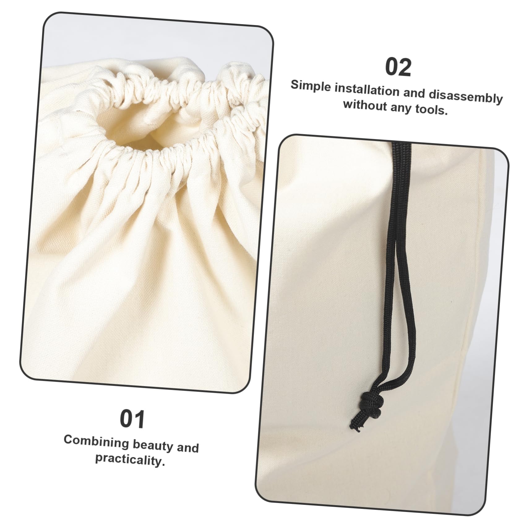 iplusmile 2 Stück Wäschesäcke für Waschmaschine aus Canvas Großer Beutel mit Kordelzug Robust und Praktisch für Kleidung und Decken Reisen