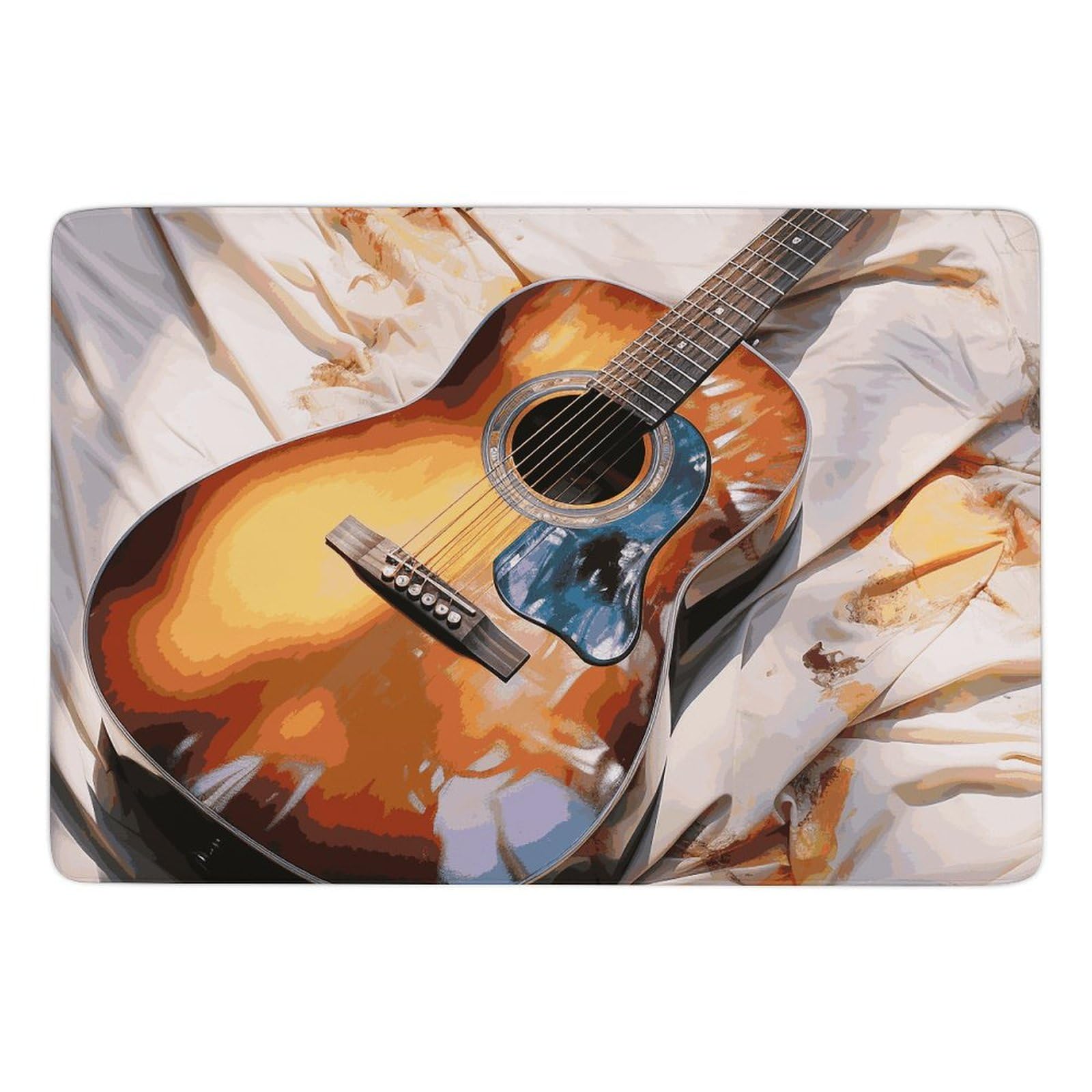 Tapis de bain velours corail aquarelle grand format douceur et sécurité