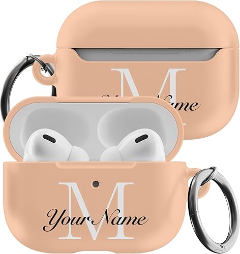 Miniatura 1 de Funda protectora personalizada para AirPods con monograma y nombre, compatible con los AirPods 1 y 2 y Pro 1 y 2, personalizable con la letra