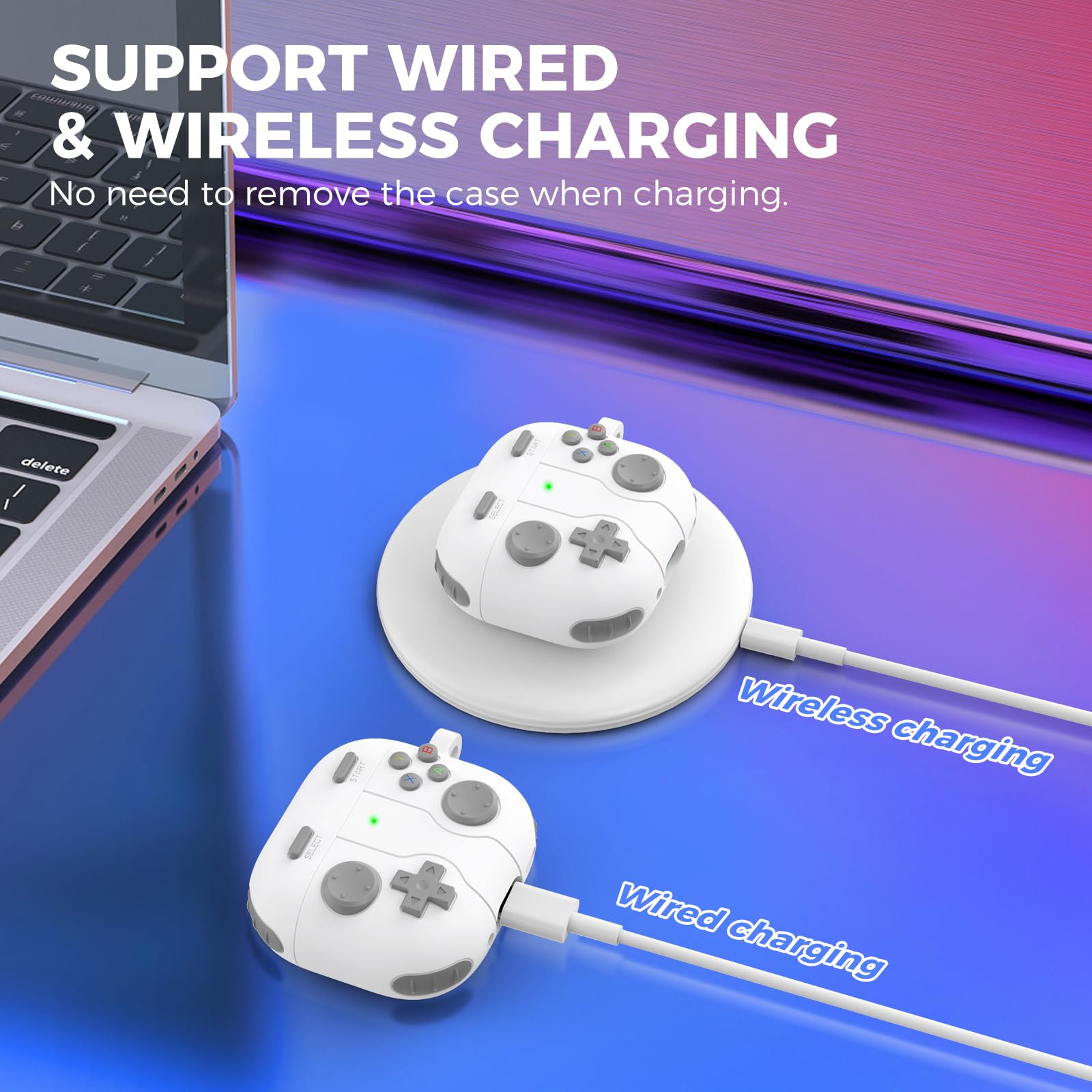 AhaStyle AirPods 4 Custodia Cover con Kit Pulizia Retro Handheld Game Console Design per AirPods 4a Generazione Custodia Morbida Pelle Protettiva in Silicone per Apple AirPods4 2024 Custodia Ricarica