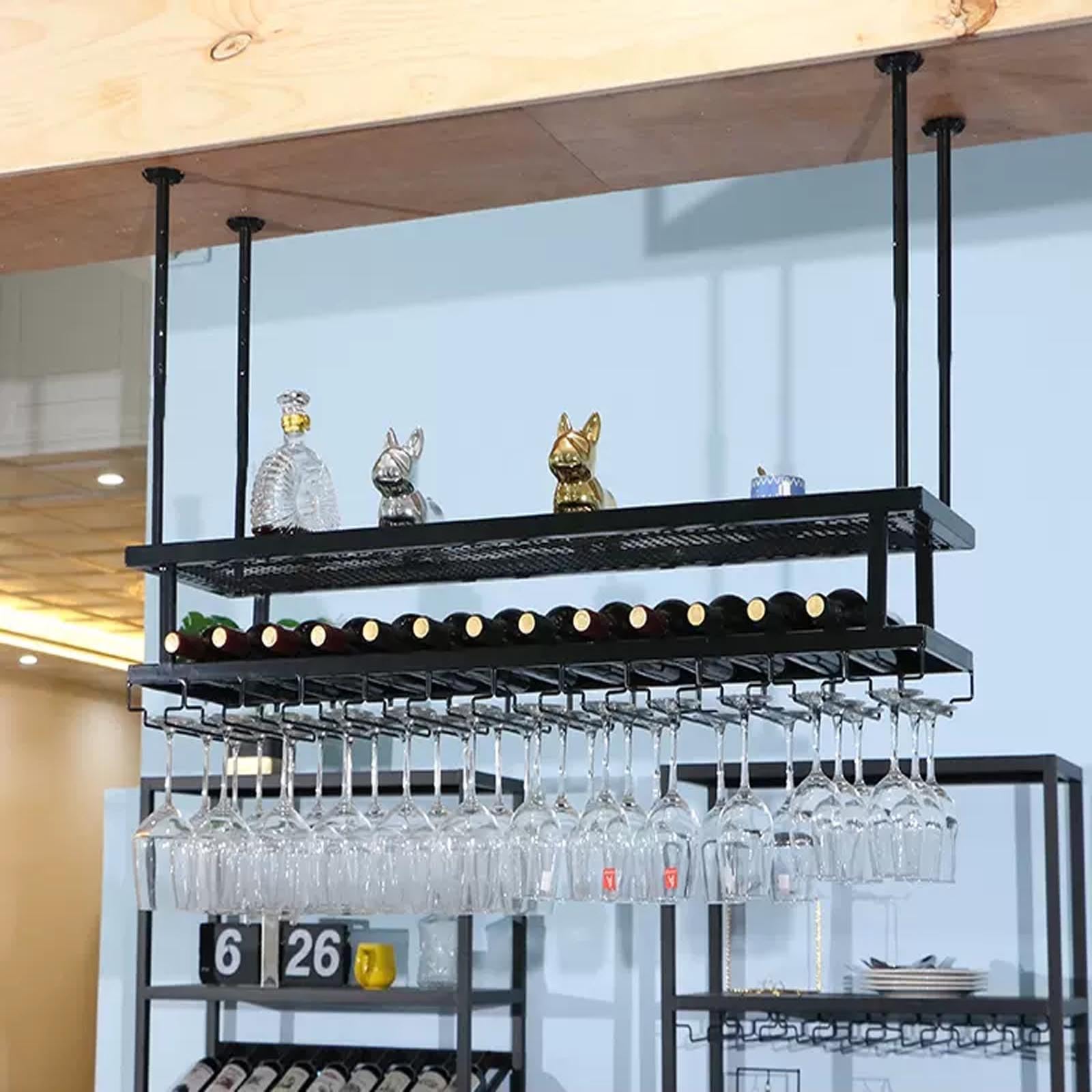 Étagère à vin suspendue moderne de 120 cm pour mur de salon