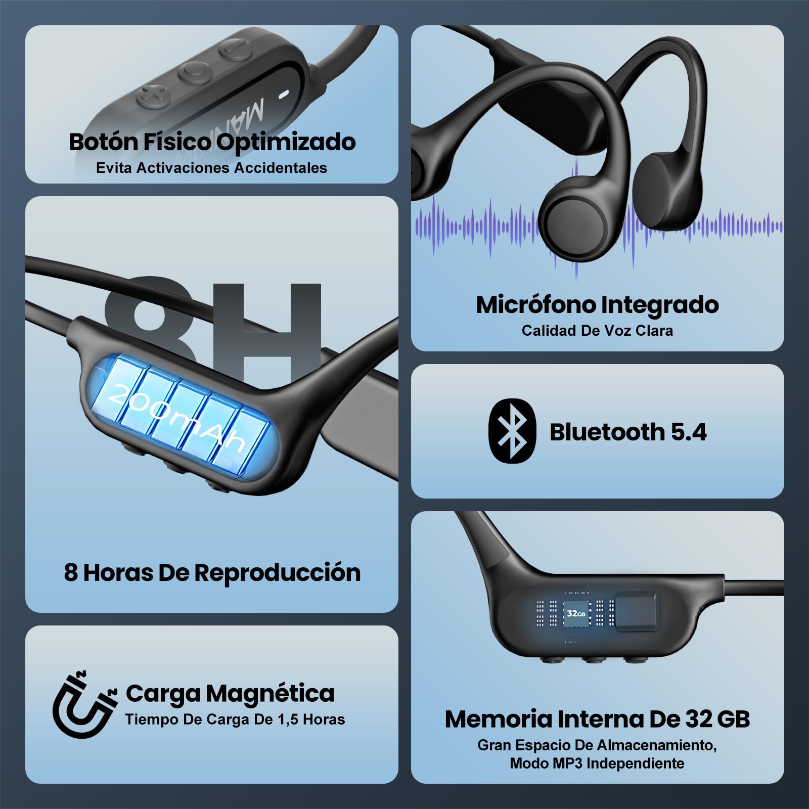 MANKIW Auriculares Natacion IP68 de Conducción Ósea, Auriculares Piscina con MP3 32GB y Bluetooth 5.4, Open Ear Impermeables para Nadar, Running y Deporte