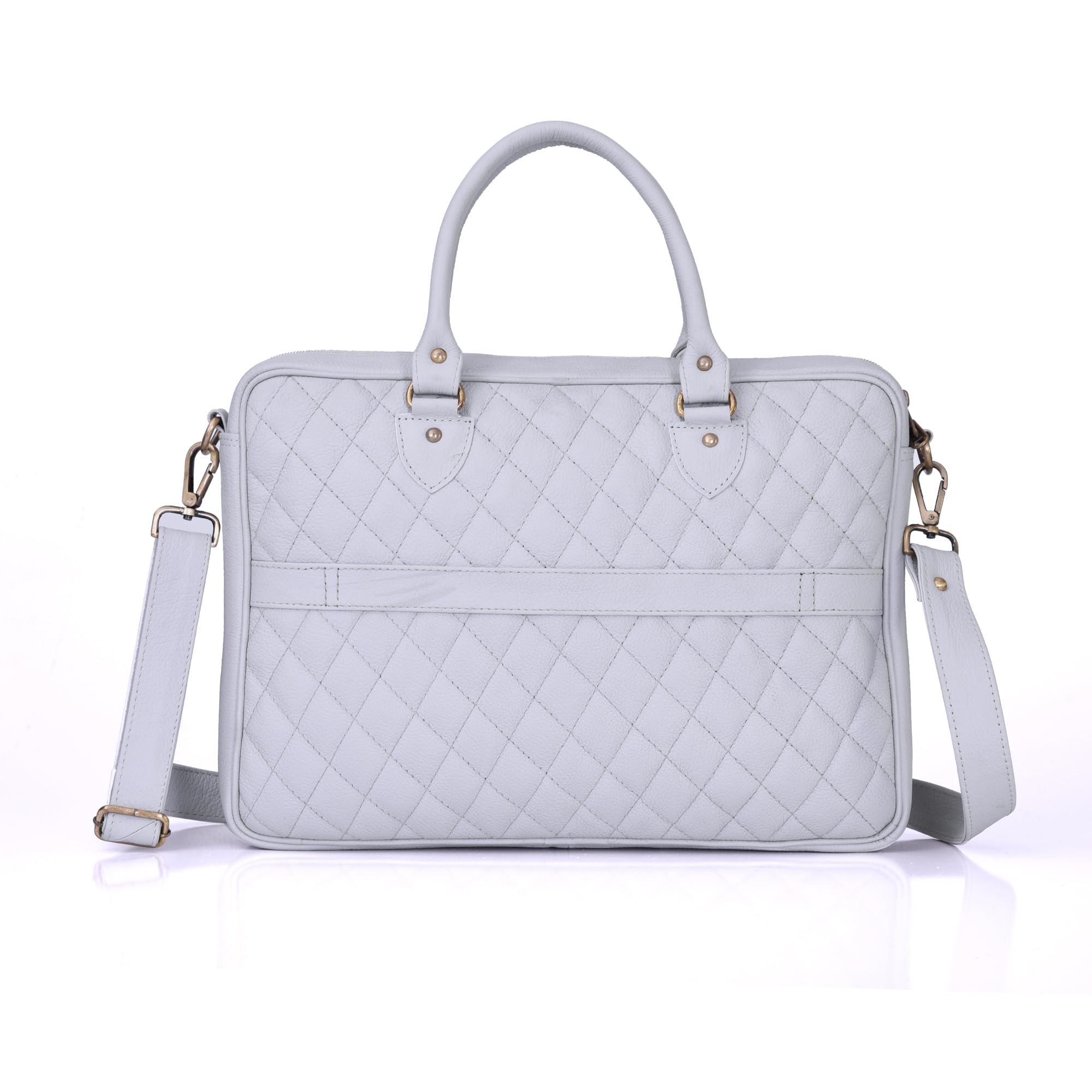 ARDAN Luxury Genuine Leather Quilted 15.6Inches Laptop Bag/Office Bag/Messenger Bag