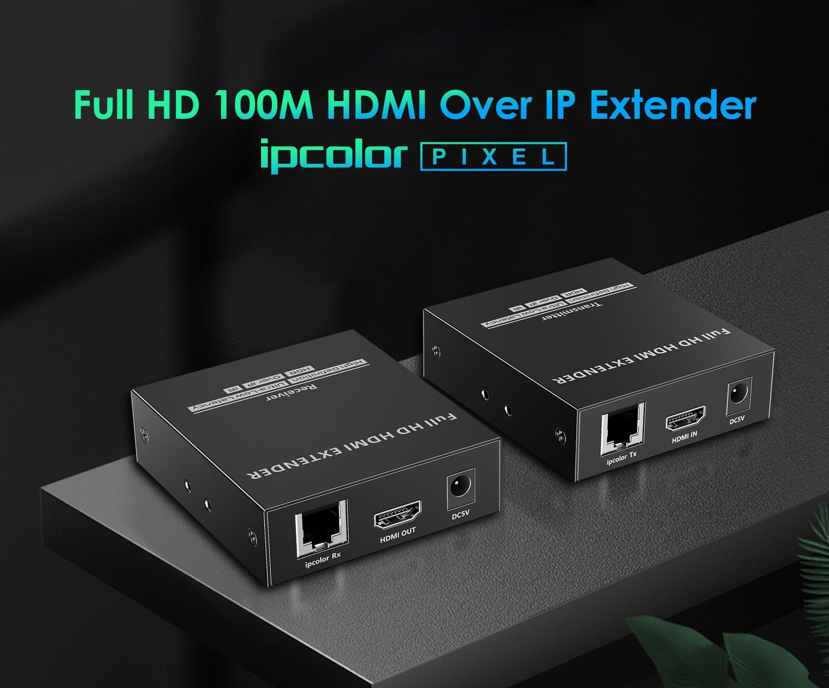 PremiumCord Extender HDMI Non Compresso Per 150 m su LAN, su IP, Full HD 1080p 60Hz, HDR10, HDCP 1.4, Trasmissione Ir, Custodia In Metallo