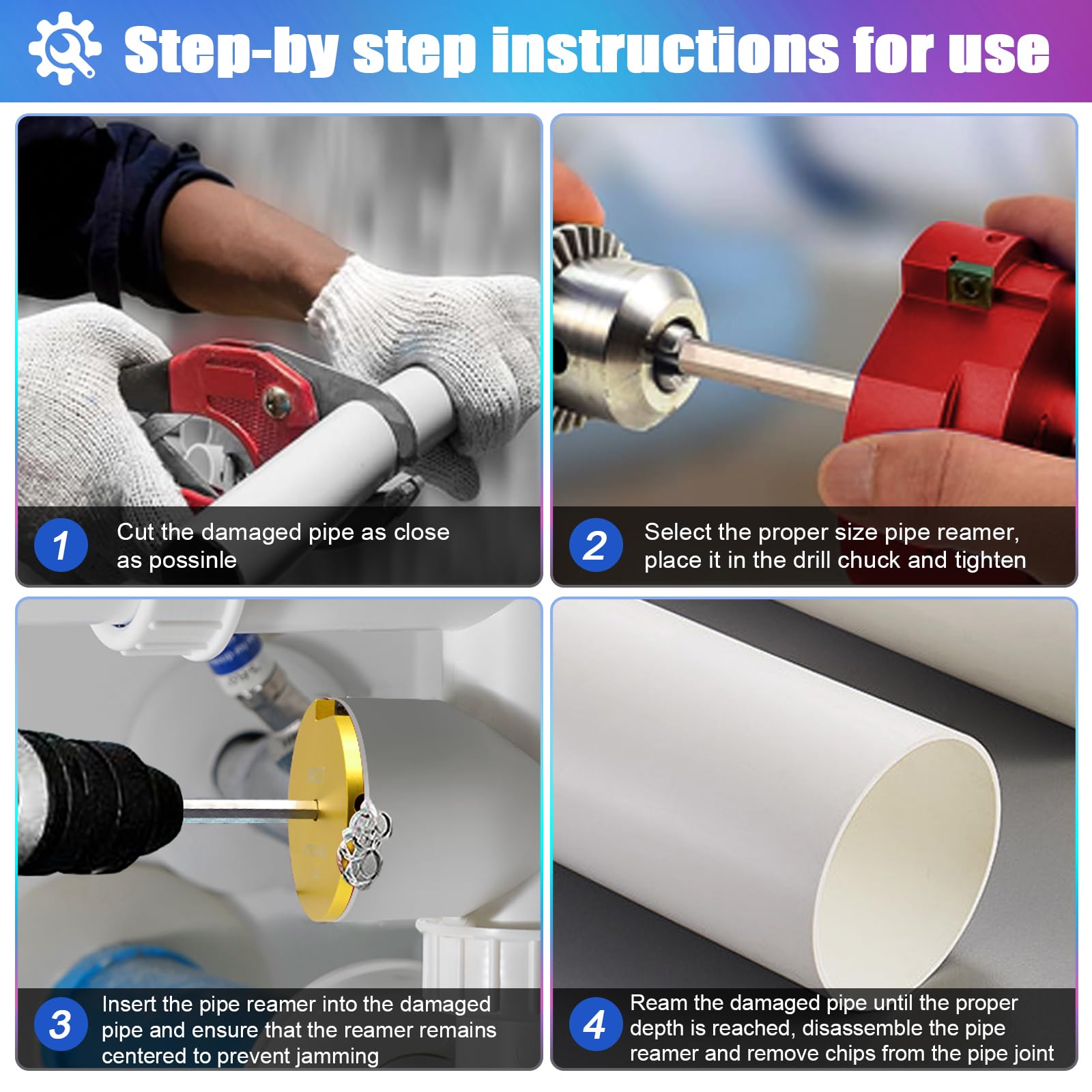 04529 Colored PVC Pipe Reamer, PPRK6 Plastic PVC Pipe