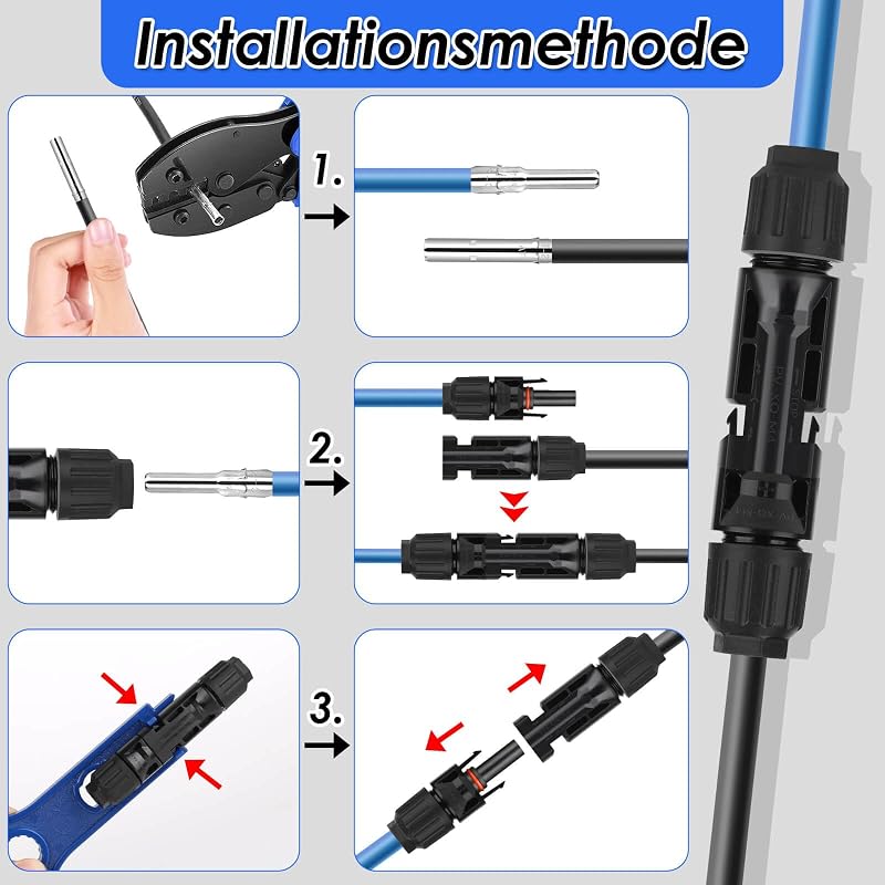 Selizo 14 Pár Napelem Csatlakozó IP67 Hím/Nő 2.5-6mm² Fotovoltaikus Kábel Dugó