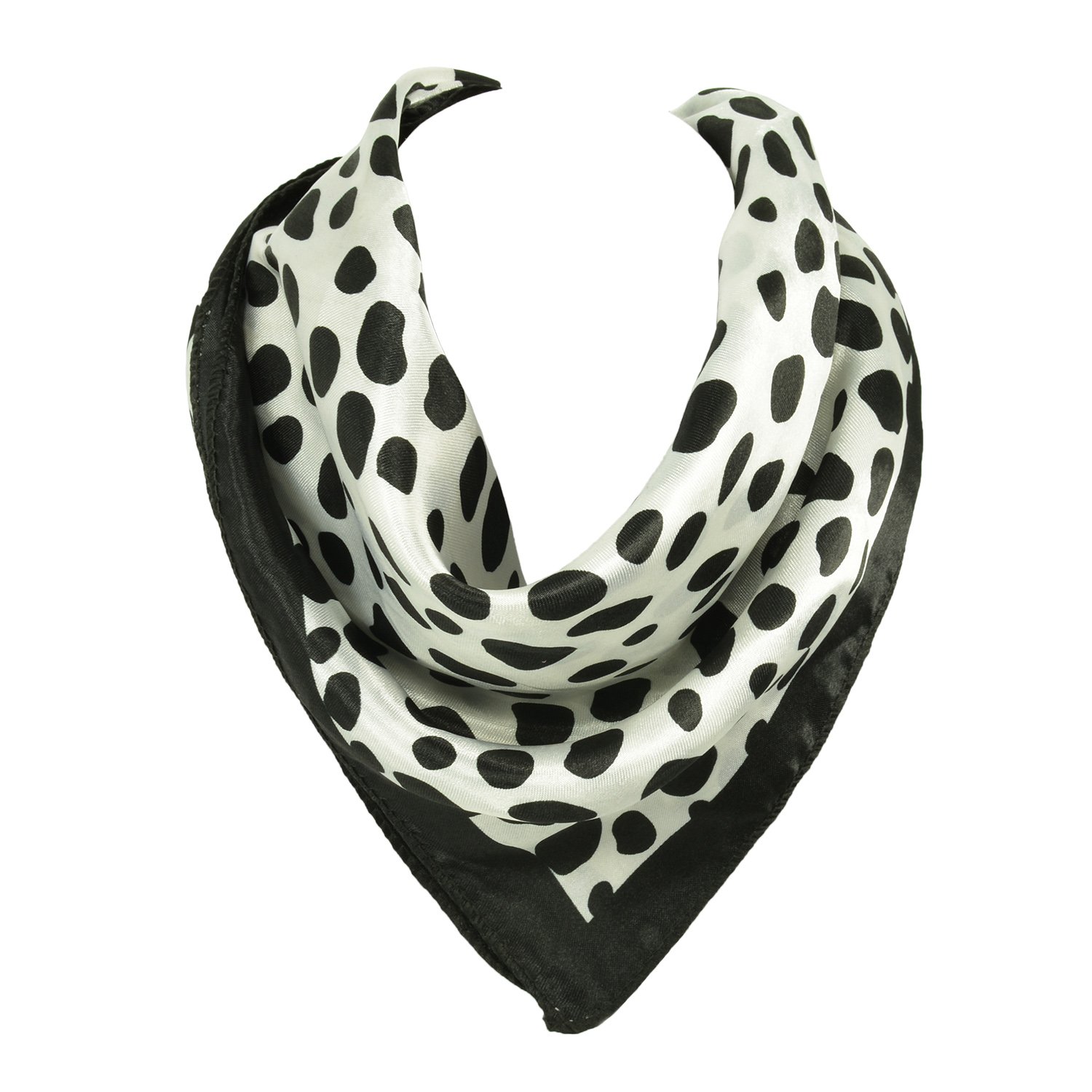 Heyjewels Women's Black/White Polka Dot Neck Scarf Square Neckerchief