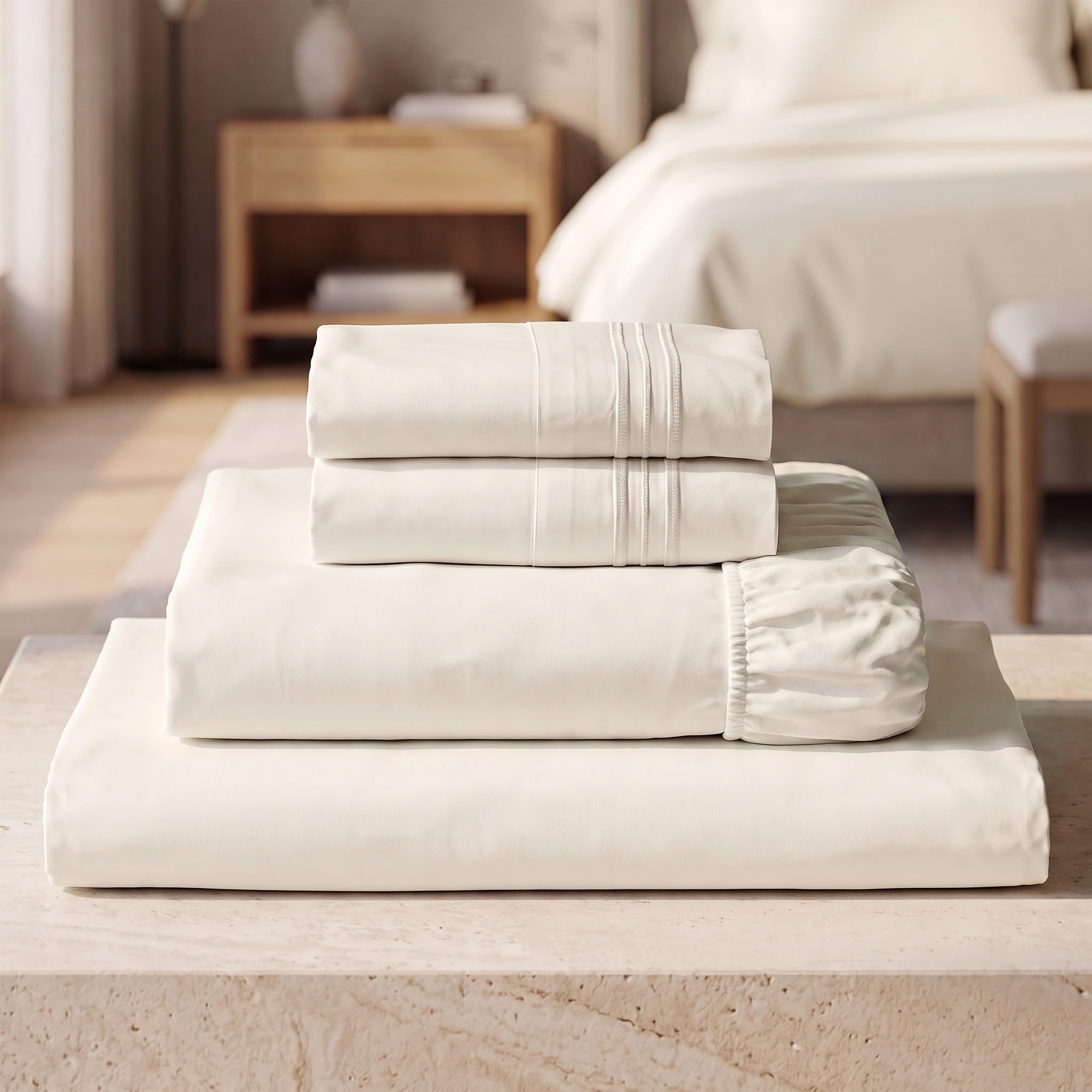 Mellanni King Sheets Set - 4 PC Iconic Collection Bedding