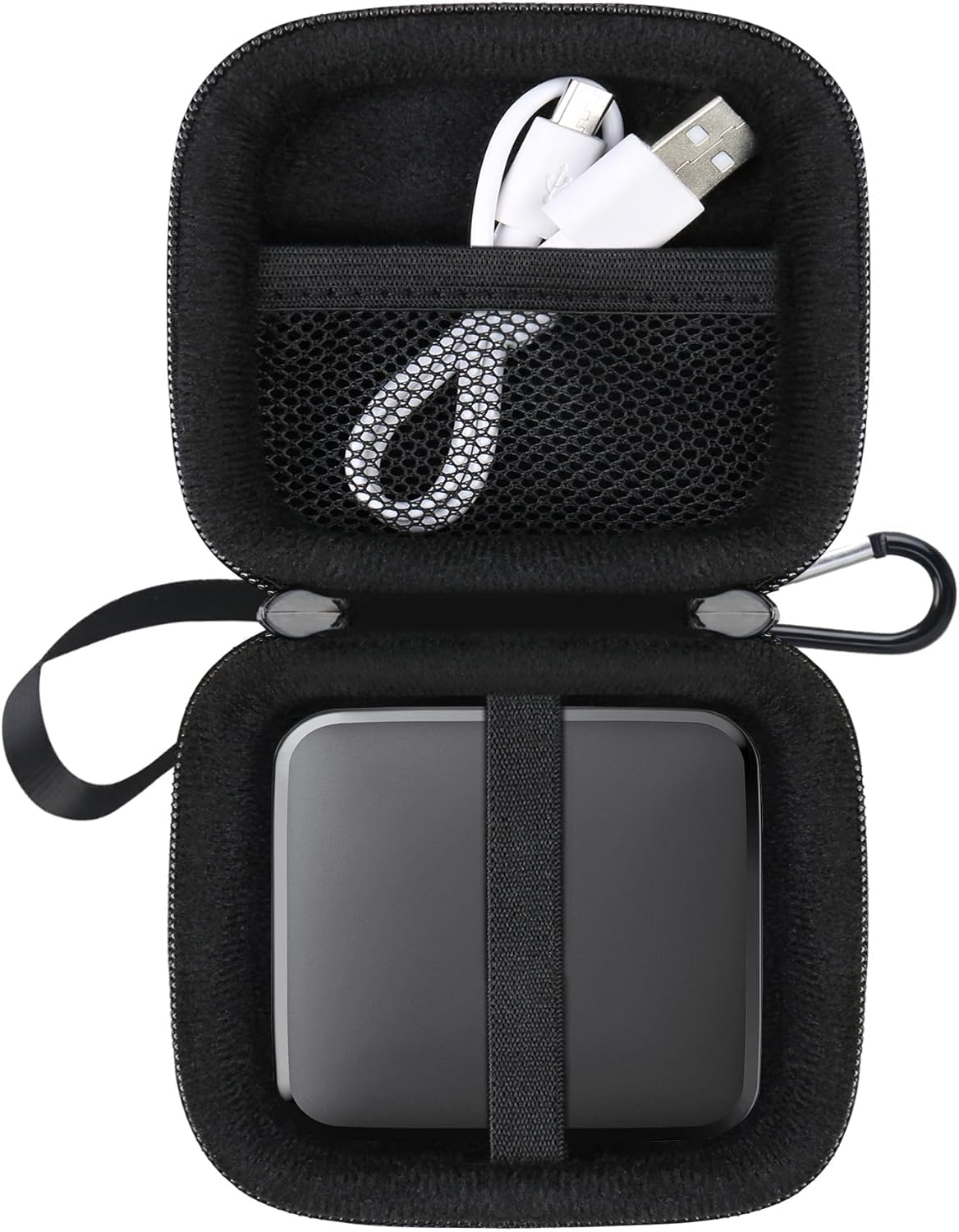 Lacdo Hard Drive Carrying Case for Western Digital Elements SE Portable SSD 1TB 2TB USB 3.0 External Solid State Drives Shockproof Water Repellent Storage Travel Bag, Black
