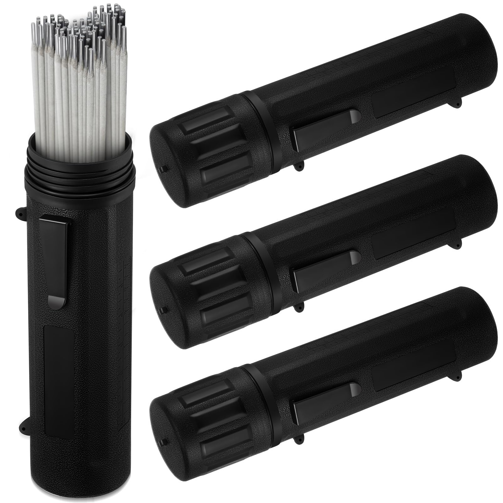 Zonon 4 Pcs Welding Rod Storage Tube 14 Inch Tig Rod Holder, Black