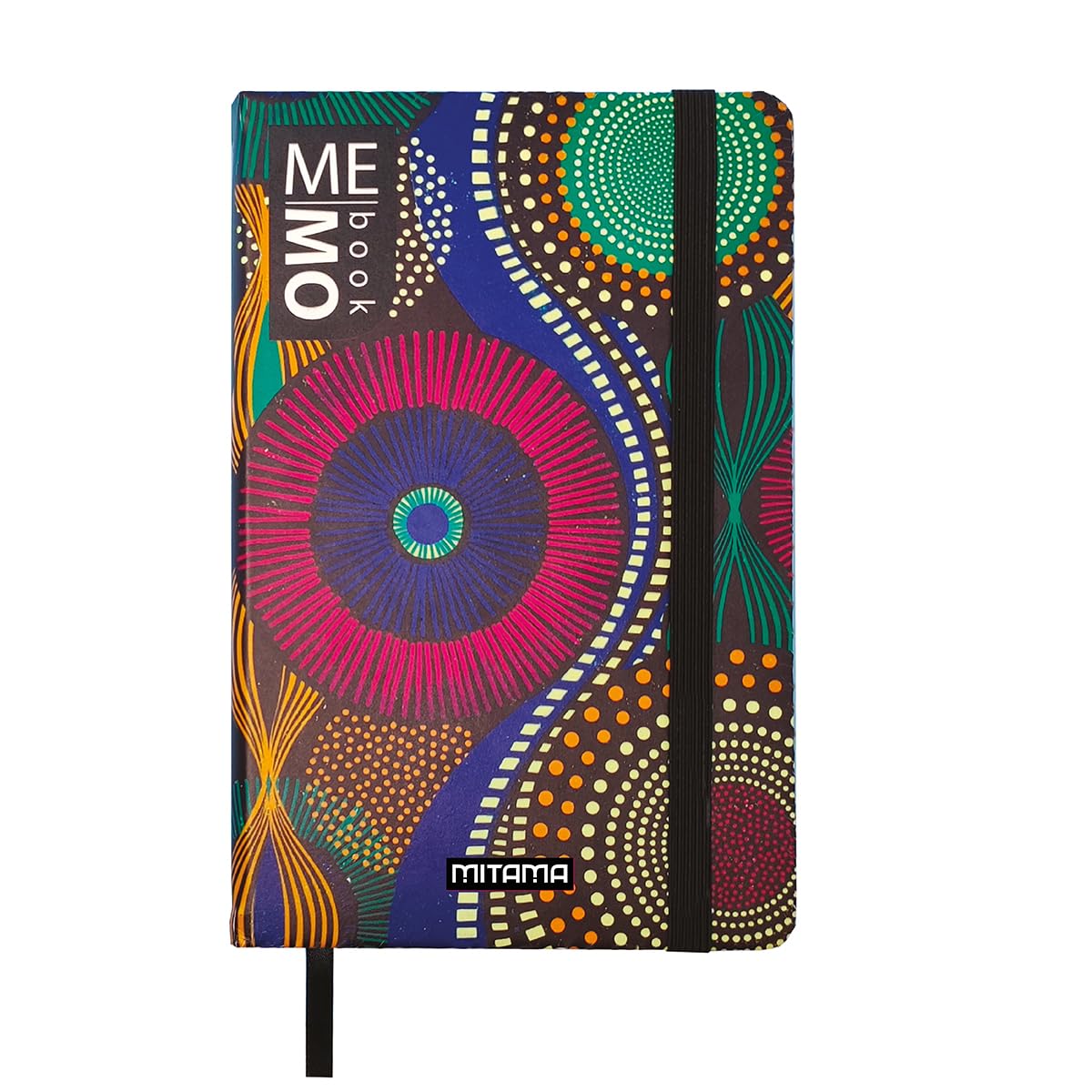 Mitama Large Notebook, Afro Graphics, Memo Book, Notebook, Soft Touch Cover, Inner Pocket + Pencil Included