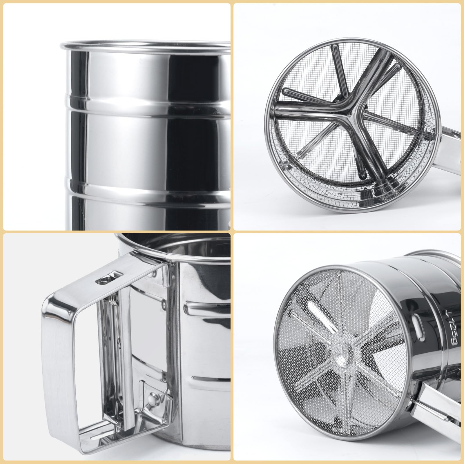 Setaccio Farina In Acciaio Inox - 250g, Per Zucchero A Velo E Dolci - Foto 9