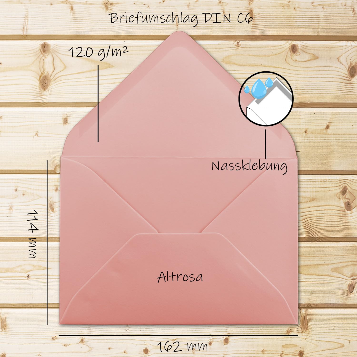 Buste Rosa antico DIN C6 114 x 162 mm FarbenFroh
