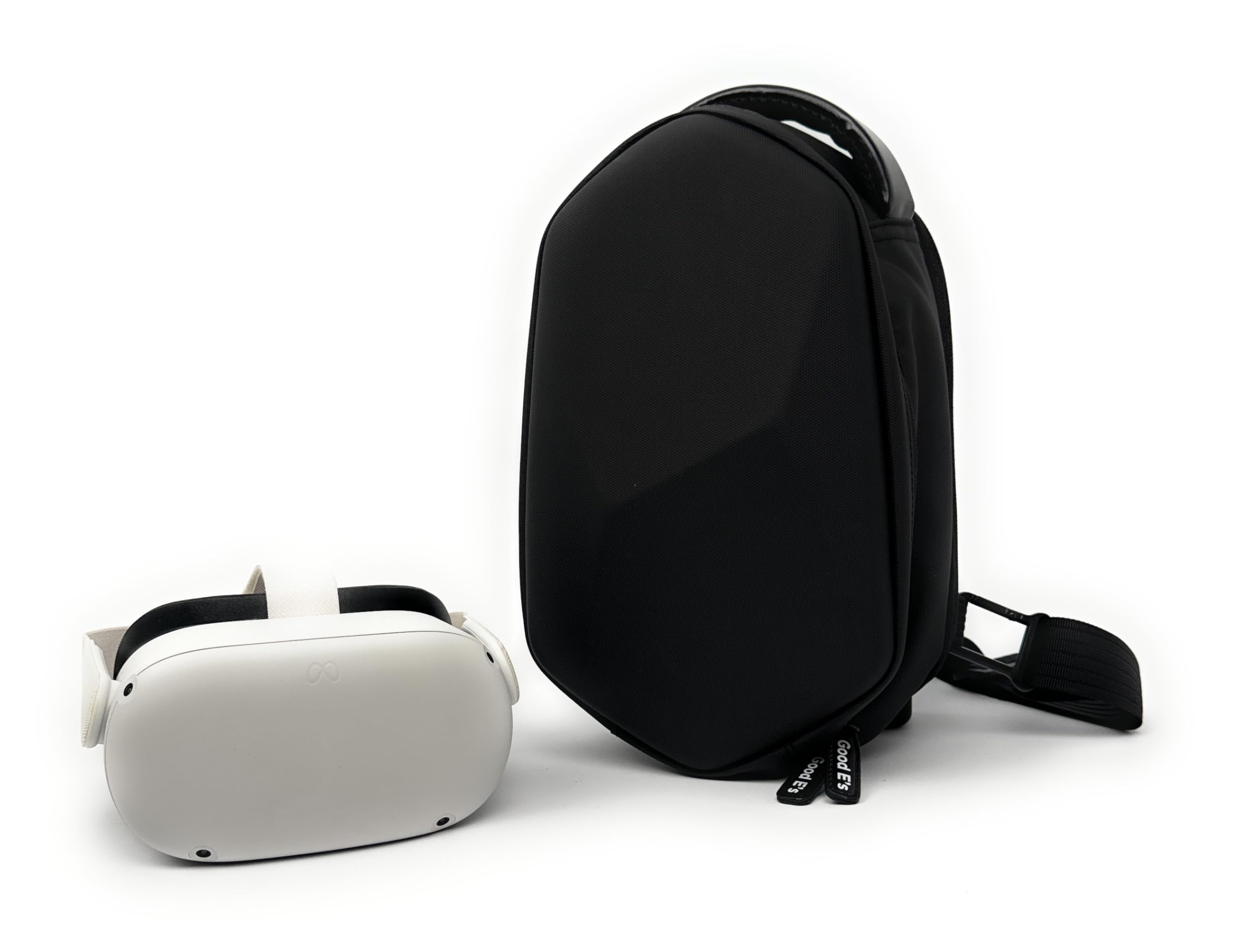Good E's Bolsa para auriculares de realidad virtual, impermeable, resistente al polvo, absorbe los golpes, tela recubierta de poliuretano con bolsillo con cremallera, correa de hombro ajustable, mango