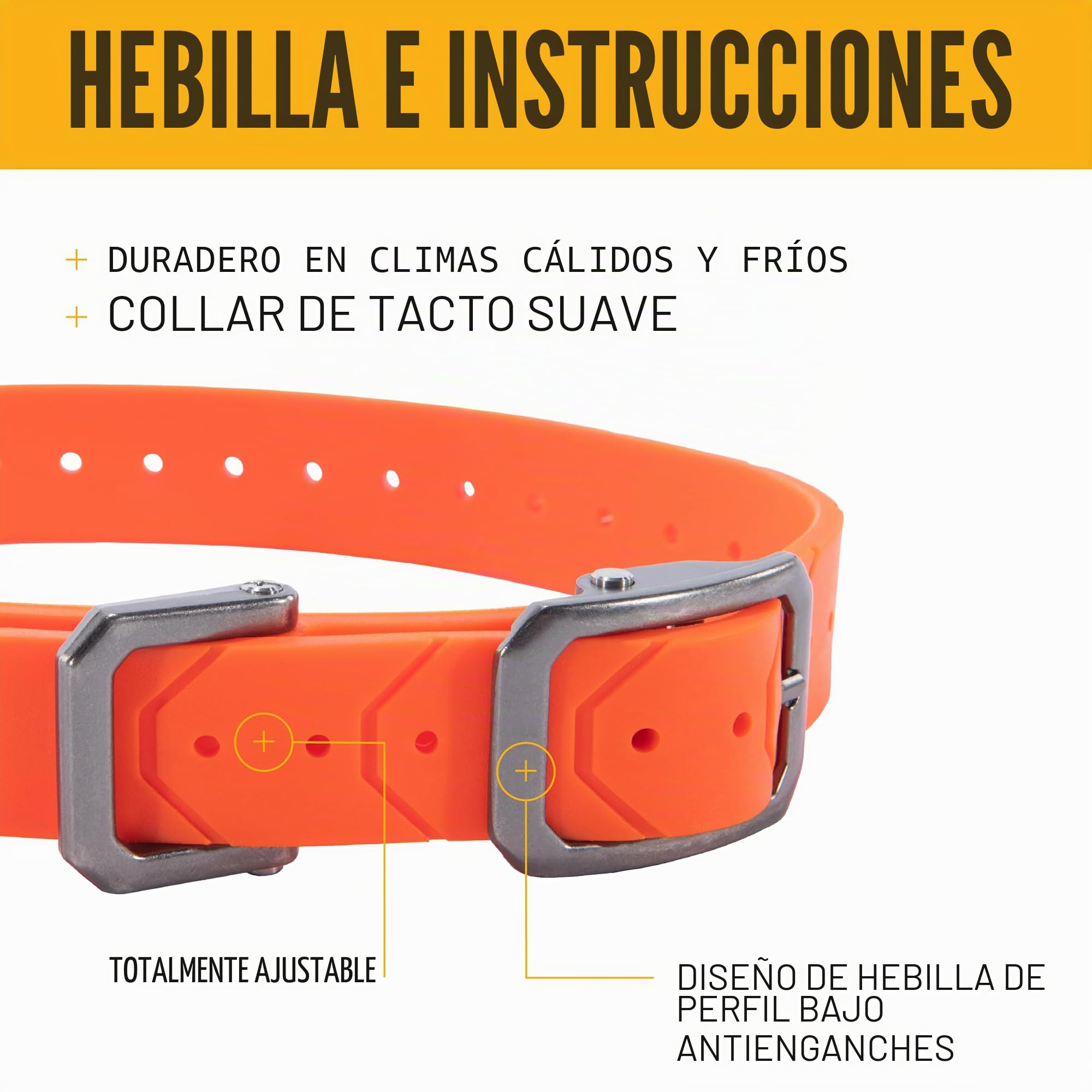 Carhartt Collar de Perro Impermeable Totalmente Ajustable, Color Naranja Cazador, Talla única | Totalmente ajustable