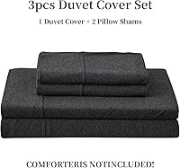 Vista 7 de PURE ERA Juego de funda de edredón de punto de jersey, 100% algodón, súper suave y cómodo, juego de ropa de cama de 2 piezas con cierre