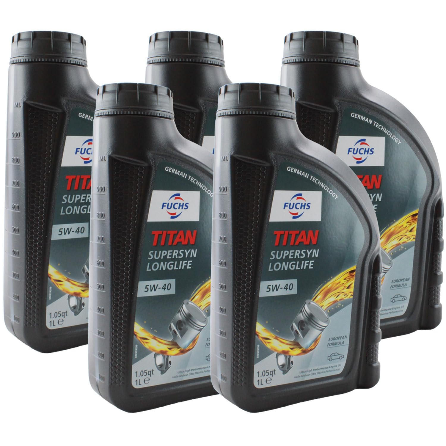 Fuchs 5 Liter TITAN SUPERSYN LONGLIFE SAE 5W-40 Engine Oil (5 x 1L)