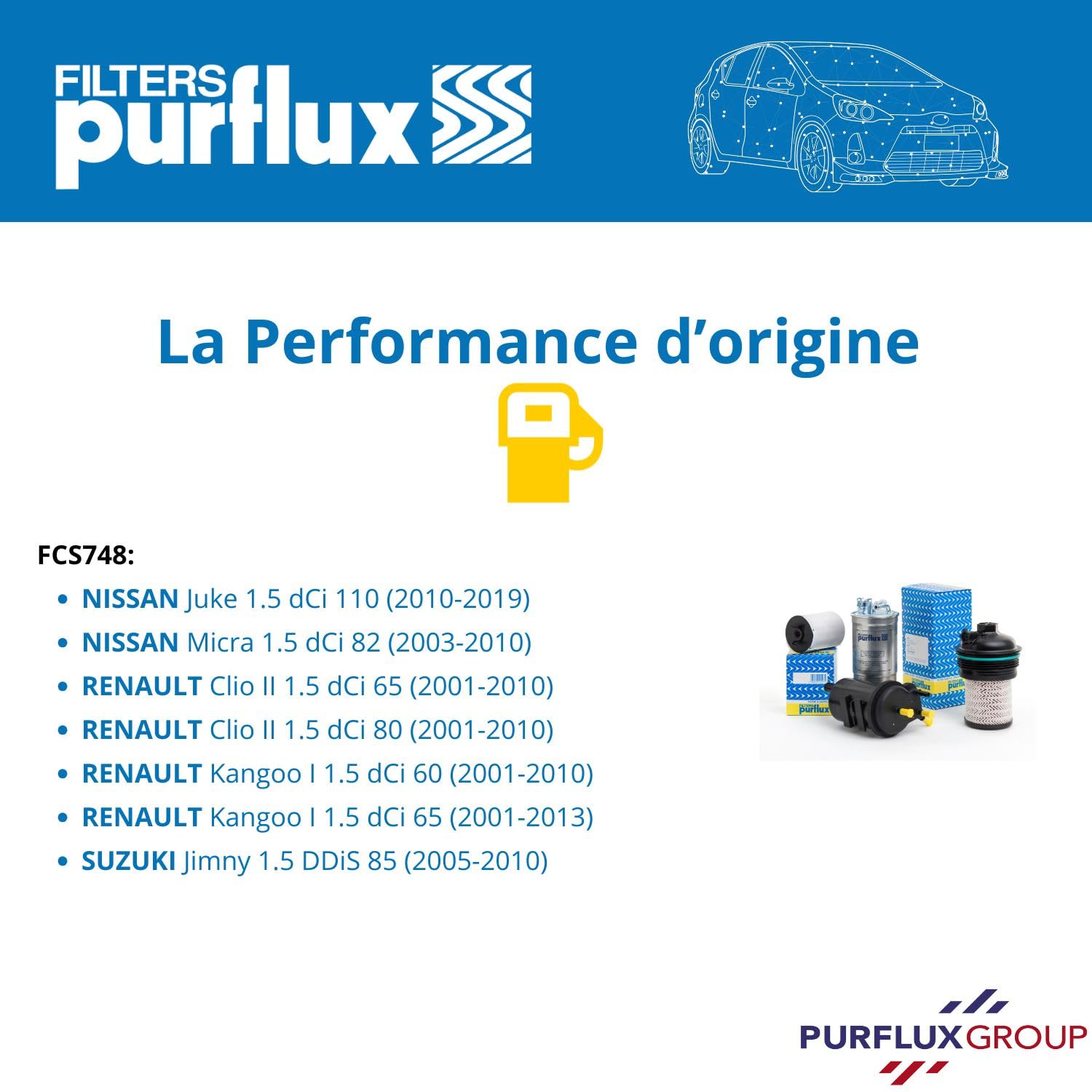 Purflux FCS748 - Filtre à Carburant Diesel - Module Filtrant à Gazole pour Voiture - Haute Performance et Protection du Moteur