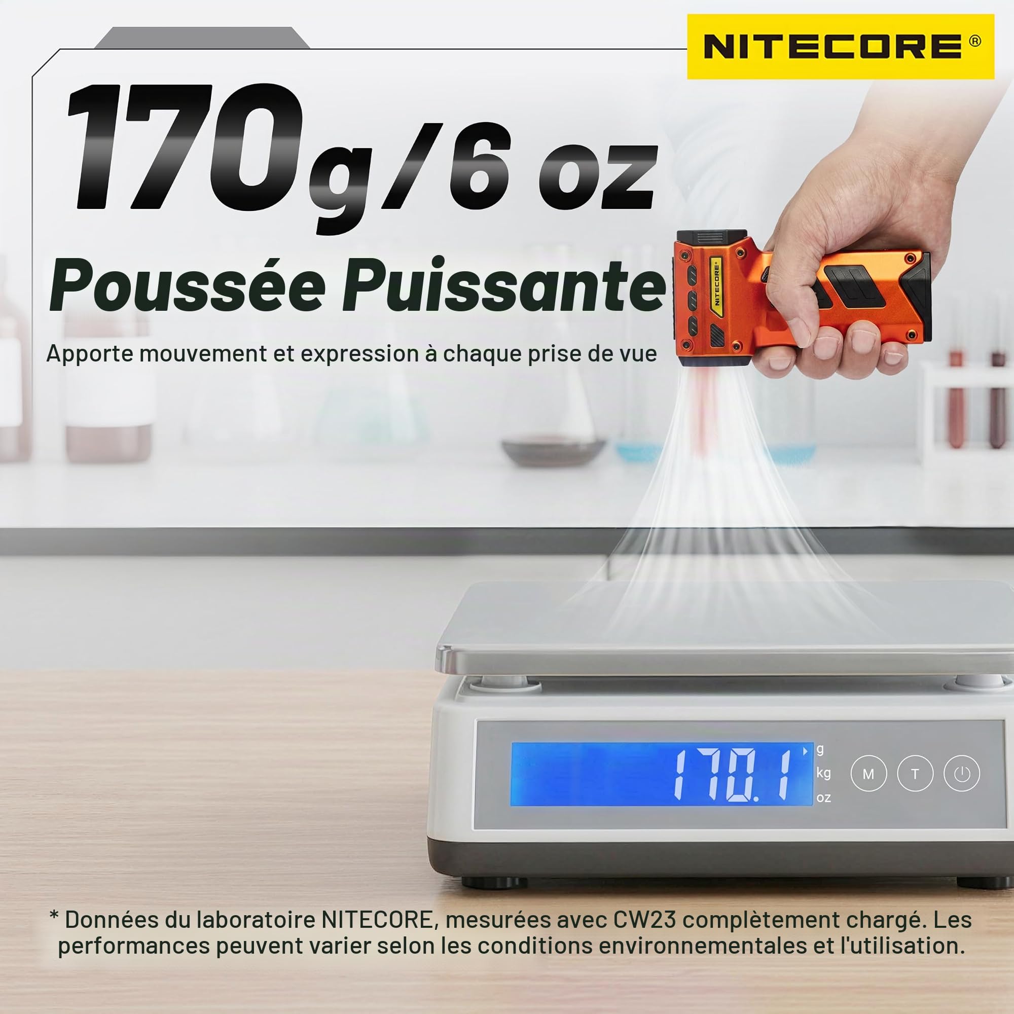 Nitecore CINEWIND CW23 Ventilateur de poche pour photographie à vide Orange
