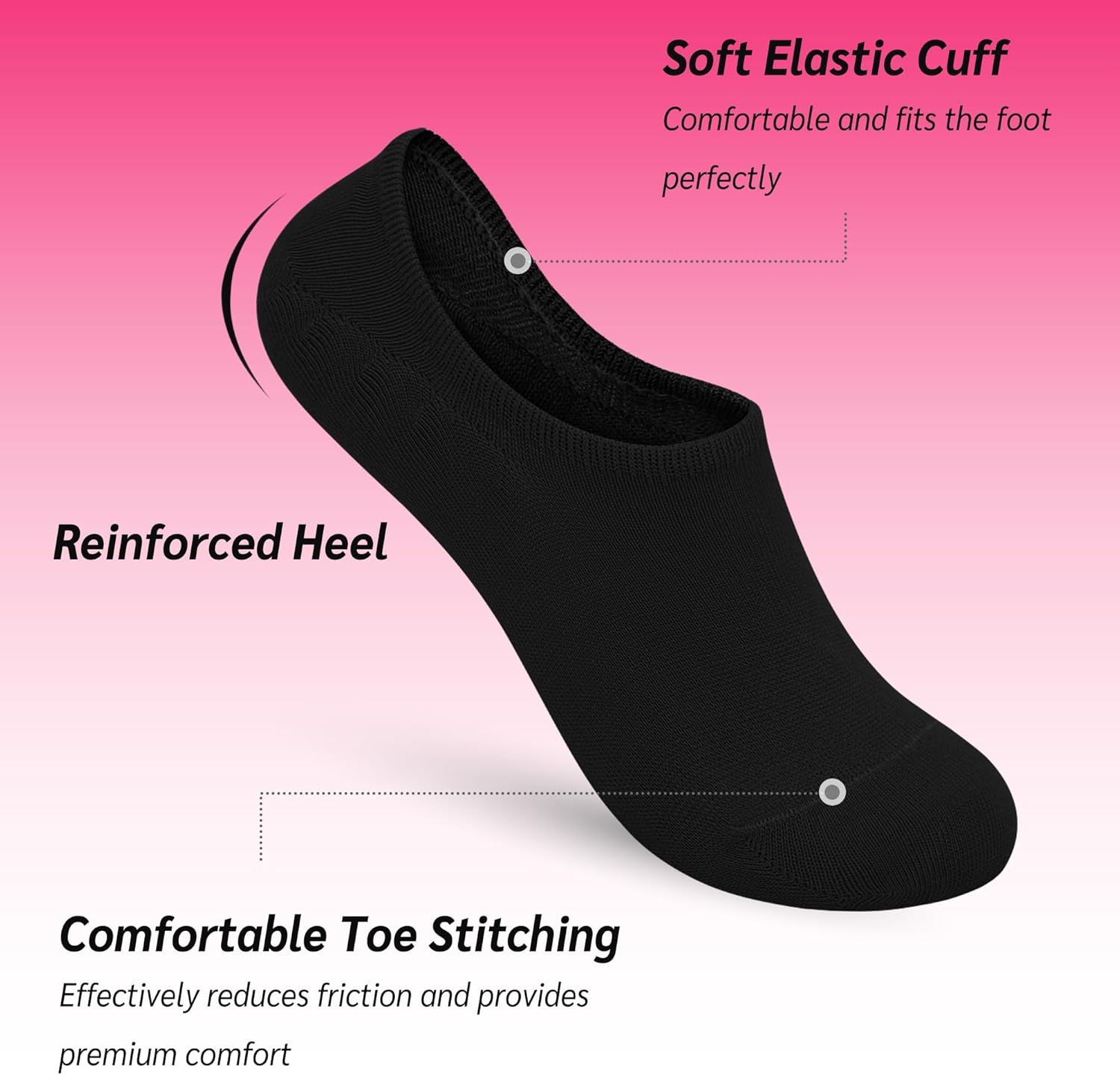 SERISIMPLE Low Cut Thin Womens Viscose Bamboo Socks No Show Invisible Non Slip with Grips Lightweight Liner Flats 6 Pairs - Image 3