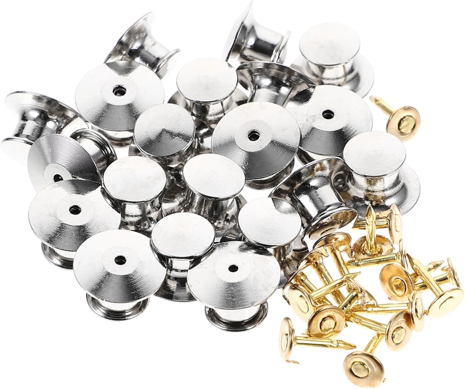VILLCASE 20pcs Lock Pin Locking Pin Keepers Pin Locking Back Hat Metal Pin Keepers Metal Clutch