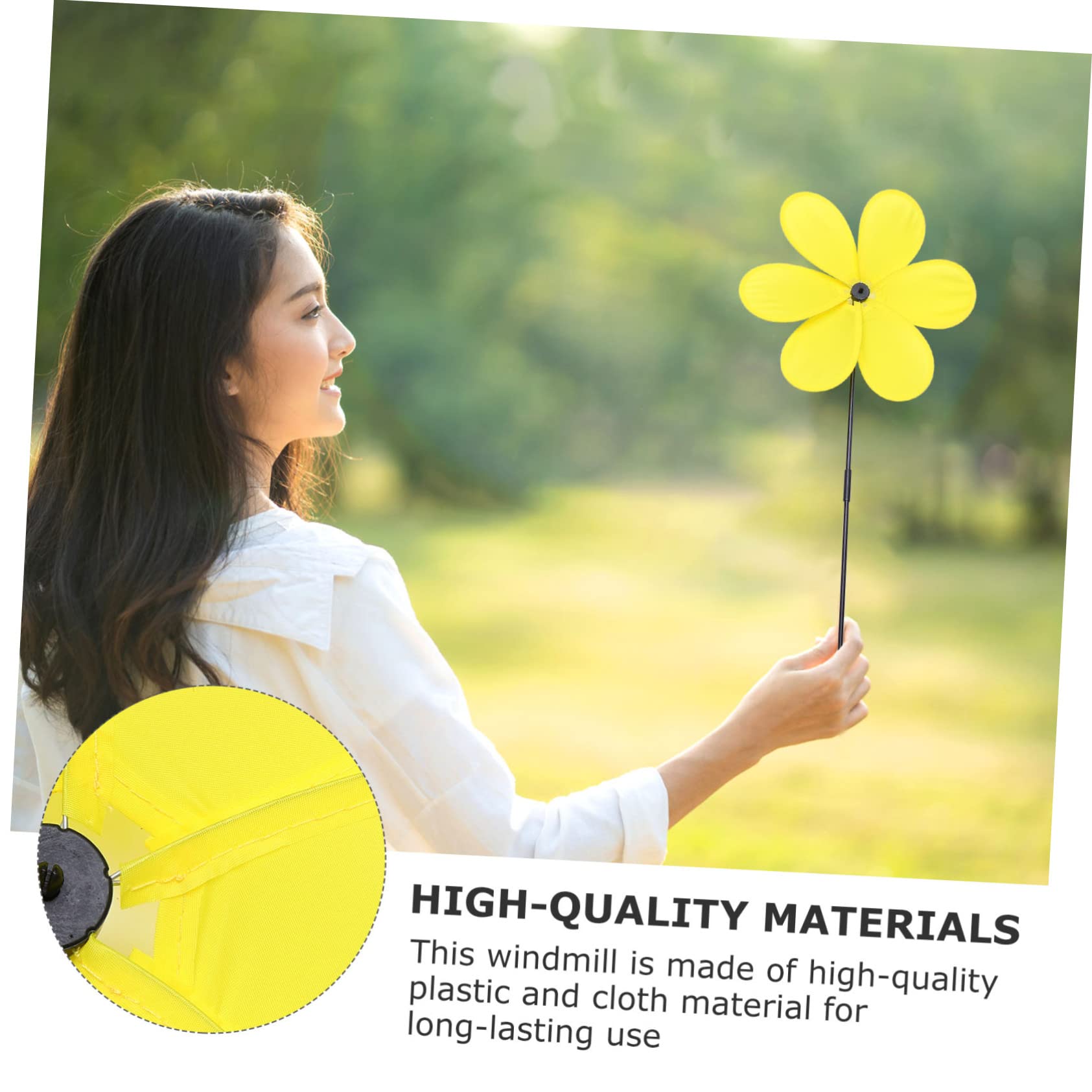 Toddmomy 5pcs Colorful Fabric Windmill Outdoor Spinners for Garden Decor Toy Windmill for Boys and Girls Random