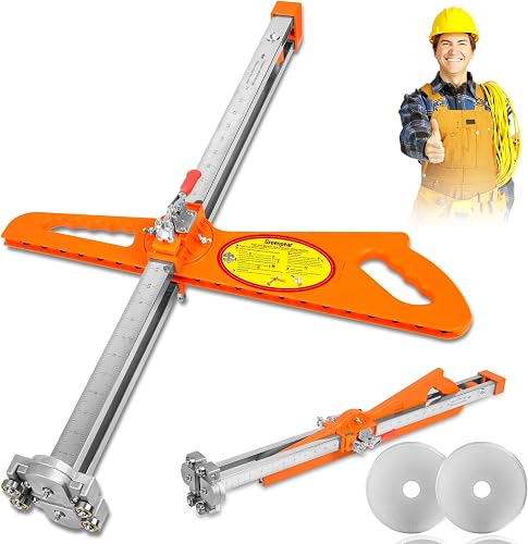 Plasterboard Cutting Tool - 2025 Upgraded Drywall Cutter - Plasterboard Cutter with Extended Nylon Handle - Foldable Drywall Tools with 19 Built-in Metal Wheels - Sheetrock Tools