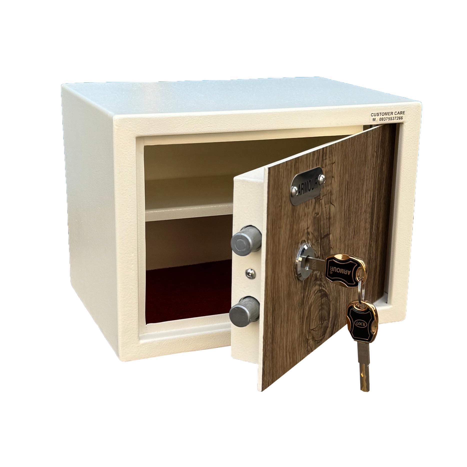 ARMOUR (11 Litres)Nano Mechanical Safe Locker -Mild Steel Security Money Box For Home Office Hotel Shop - Manual Key Locking System - Metal Deposite Ivory Color with Wooden Texture Fascia (12x9x9 IN) (B0CZDKYMKB) Amazon Price History, Amazon Price Tracker
