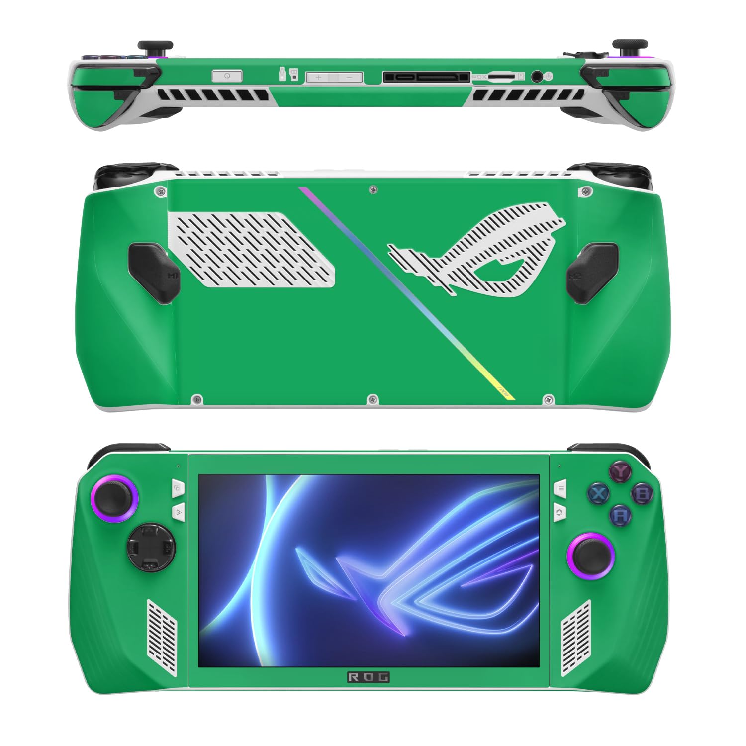 MightySkins Skin Compatible with Asus ROG Ally - Solid Green | Protective, Durable, and Unique Vinyl Decal wrap Cover | Easy to Apply, Remove, and Change Styles