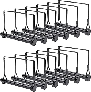 Worldity 12 Pcs Square Trailer Pin, 3/8 x 4.25 Inch Black Trailer Coupler Pin, Carbon Steel Heavy Duty Locking Pin for PTO Shaft, RVs, Boats, Farm Trailers, Lawn Mower, Towing Equipment