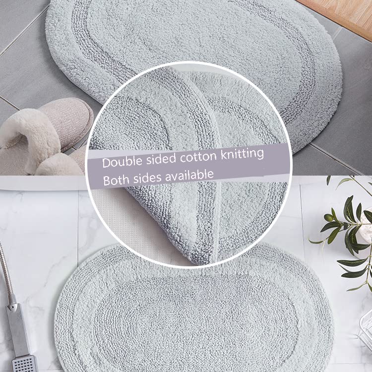 Tappetino da bagno ovale fatto a mano Tappeto da bagno in cotone ispessito tinta unita assorbente antiscivolo tappeto da bagno per porte domestiche