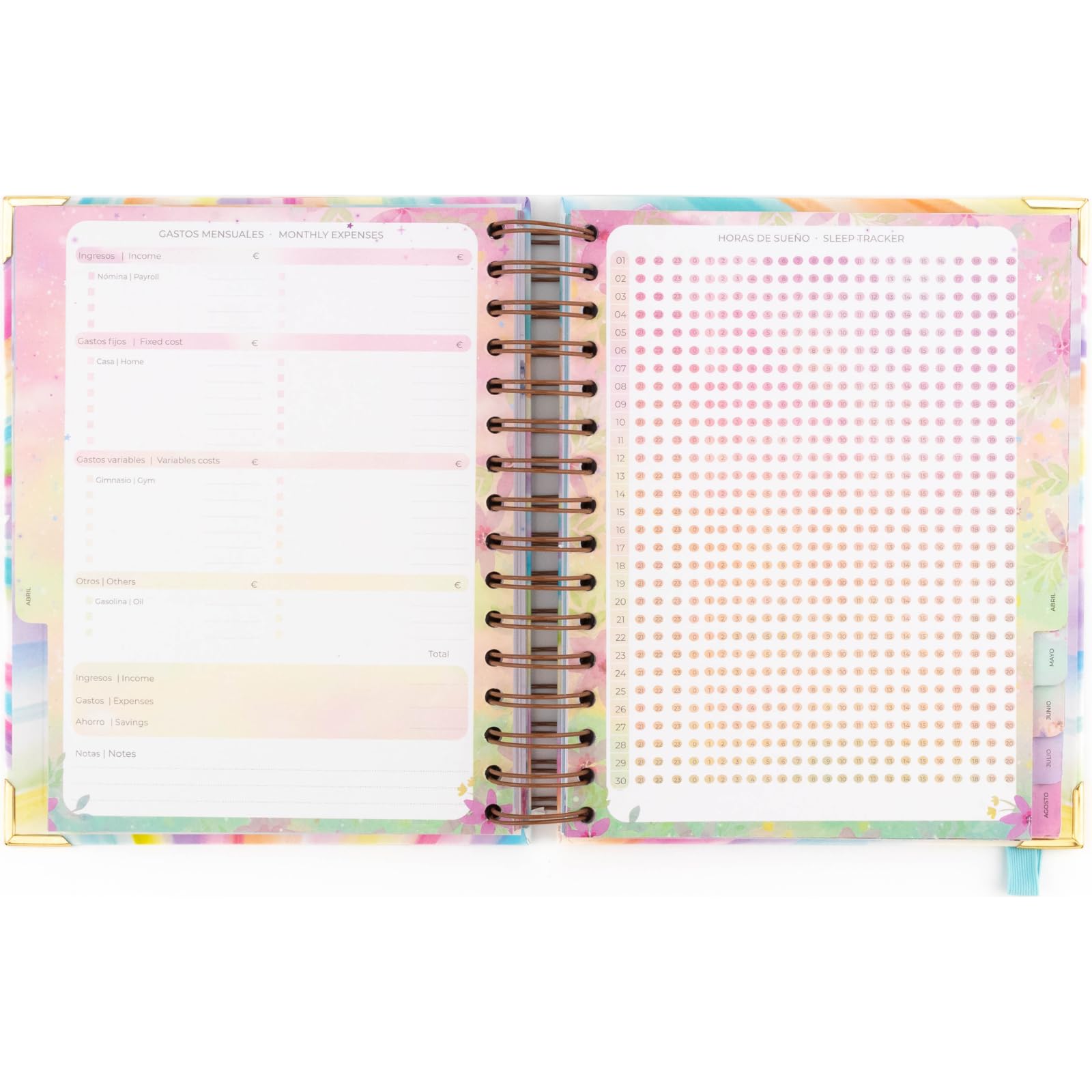 Takenote 2024 2025 Diary, Week to View, Size A5 (16.5 x 20.5 cm), Index with Each Month, Wire'o Ring Binding - Image 3