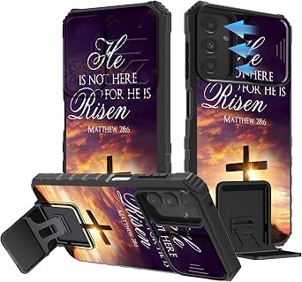 for Samsung Galaxy A13 5G/4G/A04S Case, Galaxy A13 5G Case with Slide Camera Cover, Dual Layer Built-in Kickstand Boys Men Phone Case for Samsung A04S, Jesus Bible Cross Christian