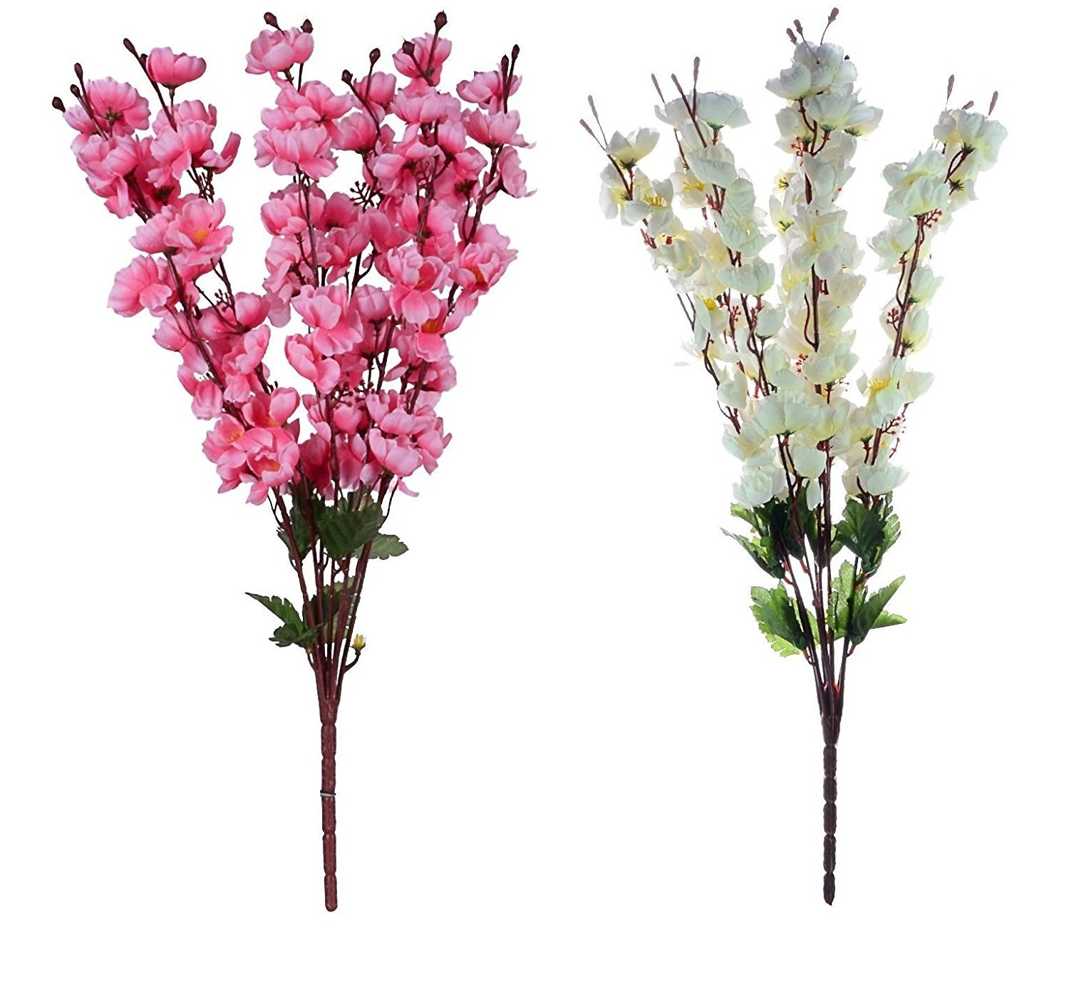 ENDECOR Artificial Blossoms Flower Bunch (White - Baby Pink, 2 Pieces), Artificial Flower Bunch (B07MM1R29R) Amazon Price History, Amazon Price Tracker