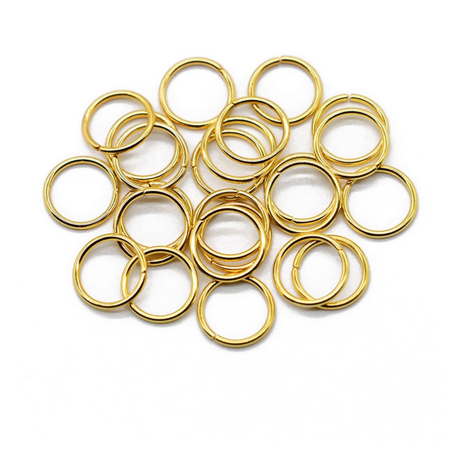Otwarte pierścienie skokowe ze stali nierdzewnej, 100 szt., 4, 5, 6, 7, 8, 10, 12 mm, łączniki do tworzenia naszyjników, srebrne, 0,7 x 4 mm